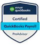 Intuit QuickBooks Certified QuickBooks Payroll ProAdvisor badge.
